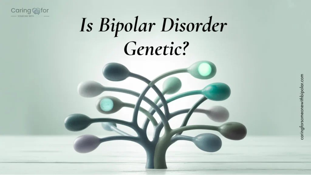 Featured image of the article on the genetics of bipolar disorder, showing an abstract family tree with lines connecting individuals, to illustrate heritability without fatalism.