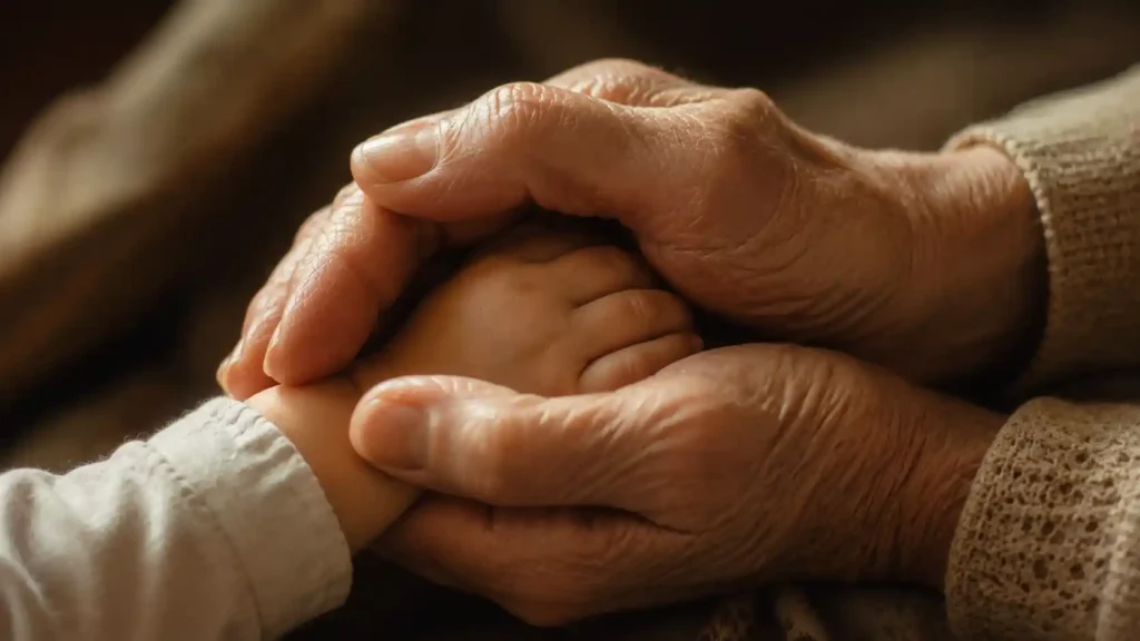 Grandmother protecting her grandchild from a bipolar parent episode